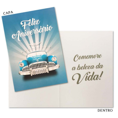 Cartão M - Aniversário Carro