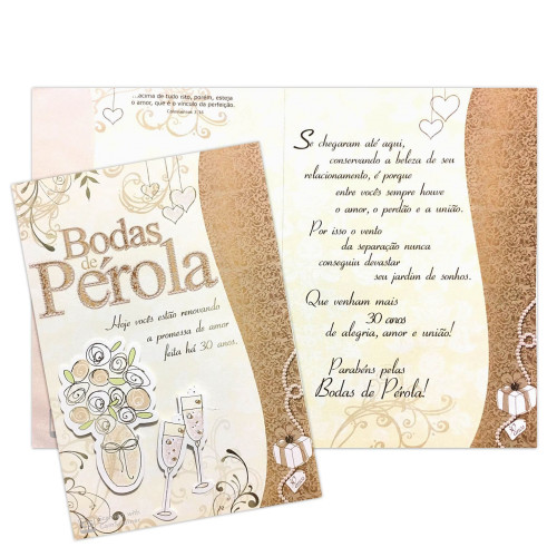 Cartão M - Bodas de Pérola