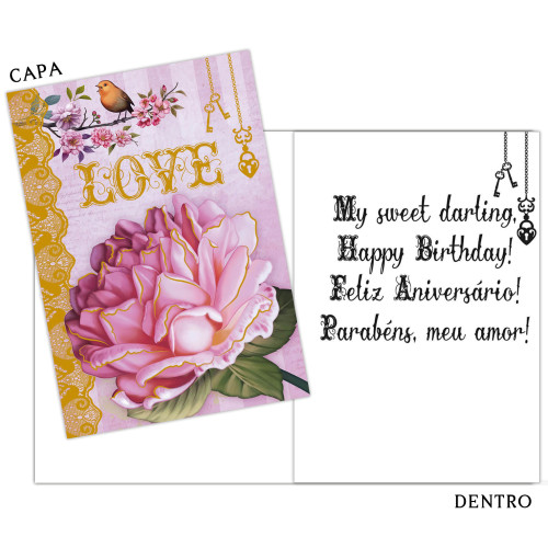 Cartão M - Aniversário Love