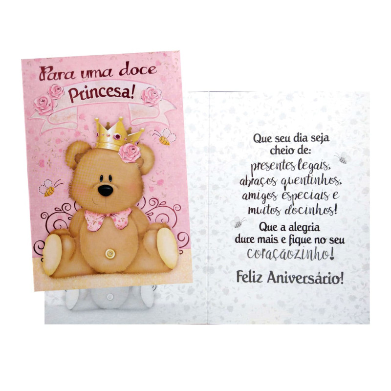Cartão M - Aniversário Princesa