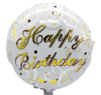 Balão Happy Birthday Branco 18"